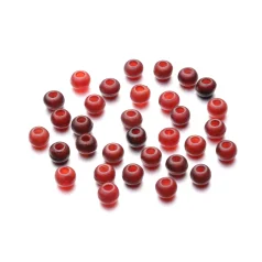 Round Horn Beads 6mm - Red