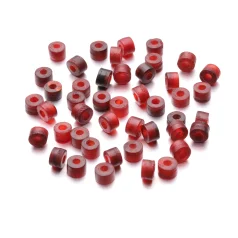 Tube Horn Beads 6x4mm - Red
