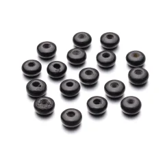 Flat Spacer Horn Beads 9x5mm - Black