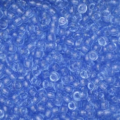 Plastic Pony Beads Transparent Dark Blue  6x9mm