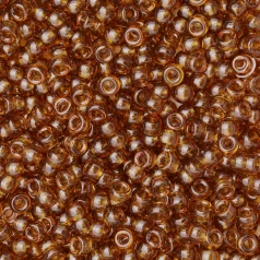 Plastic Pony Beads Transparent Brown 6x9mm