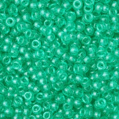 Plastic Pony Beads Transparent Green 6x9mm