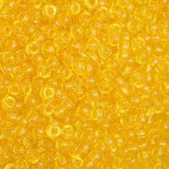 Plastic Pony Beads Transparent Dark Yellow 6x9mm