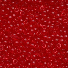 Plastic Pony Beads Transparent Red 6x9mm