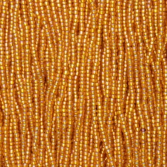 Czech Seed Beads, 11/0 - Silverlined Rainbow Orange (strung)