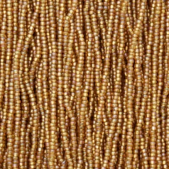 Czech Seed Beads, 11/0 - Silverlined Rainbow Dark Gold (topaz) (strung)