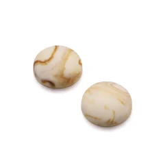 18mm Round Matt Cabochon - MIlk tea marble