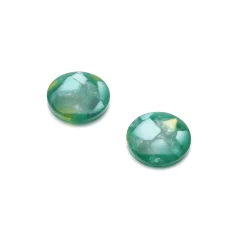 16mm Crush Shell Round Cabochon - Green