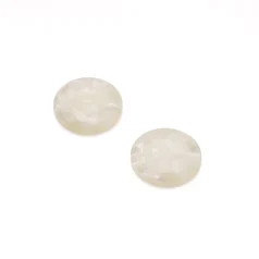 16mm Crush Shell Round Cabochon - White