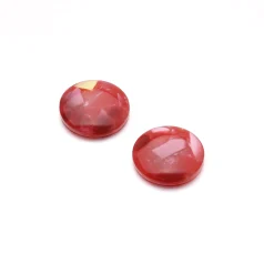 16mm Crush Shell Round Cabochon - Red