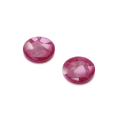 16mm Crush Shell Round Cabochon - Magenta
