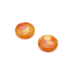 16mm Crush Shell Round Cabochon - Orange