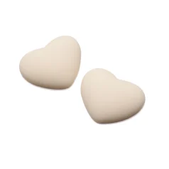 22x17mm Matt Heart Cabochon - White