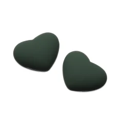 22x17mm Matt Heart Cabochon - Green