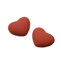 22x17mm Matt Heart Cabochon - Red
