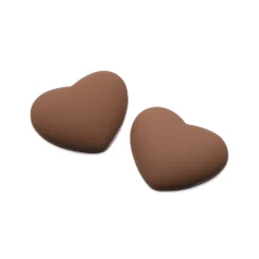 22x17mm Matt Heart Cabochon - Brown