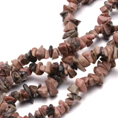 Bead, Rhodonite is a Natural Gemstone B Grade, Chips. Sold per 32-inch Strand