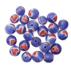 6mm Round Heart - Blue