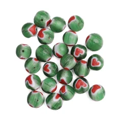 6mm Round Heart - Green