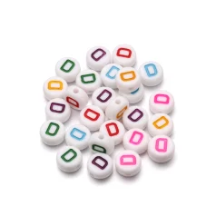 Plastic Colourful Letter Beads D 4x7mm round