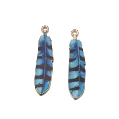 Alloy Drip Colored Feather Charm  37.8x8.7mm
