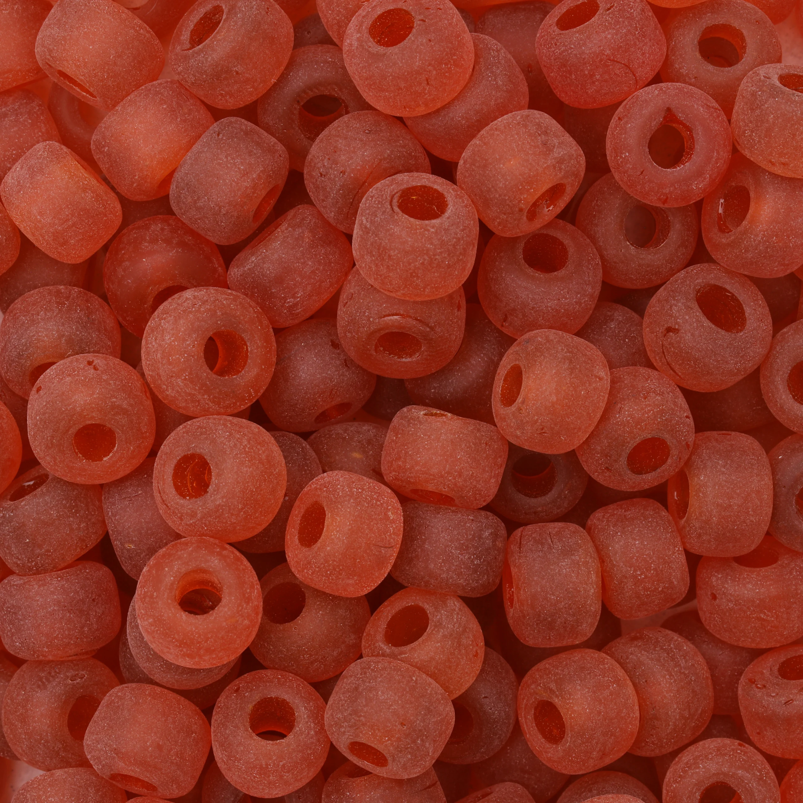 Glass Crow Bead - 9mm - Transparent Matte Mango