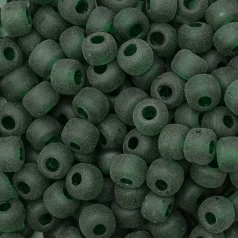 Glass Crow Bead - 9mm - Transparent Matte Green Pepper