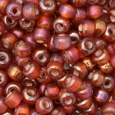 Glass Crow Bead - 9mm - Transparent Iris Apricot