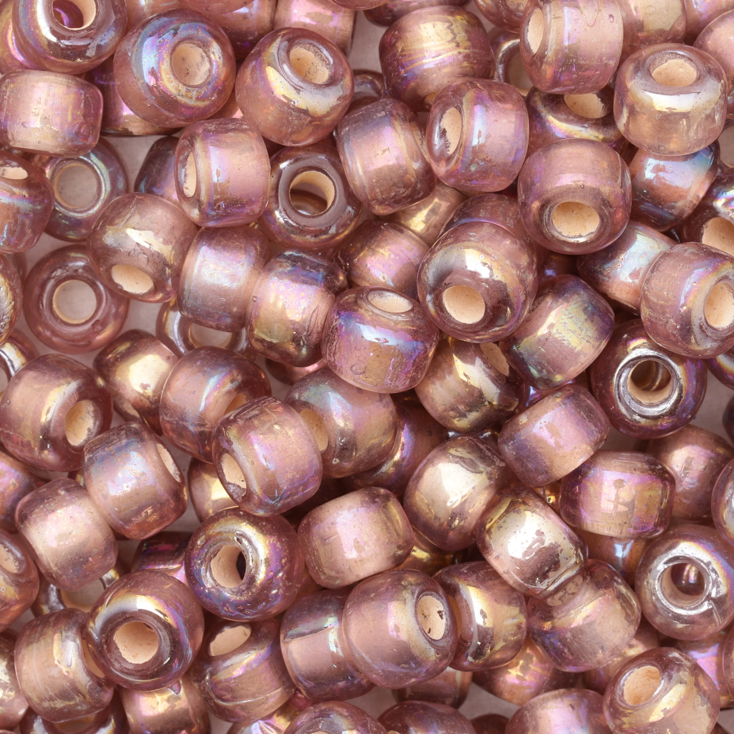 Glass Crow Bead - 9mm - Transparent Iris Purple