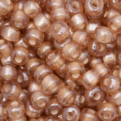 Glass Crow Bead - 9mm - Transparent Luster Pale Topaz