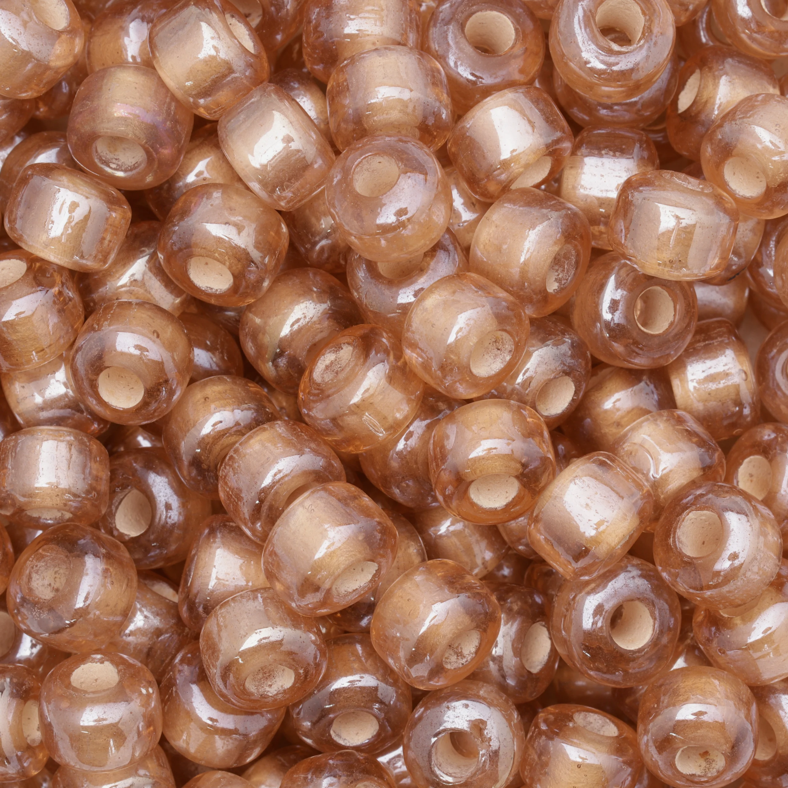 Glass Crow Bead - 9mm - Transparent Luster Pale Topaz