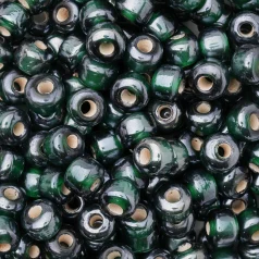 Glass Crow Bead - 9mm - Transparent Luster Green