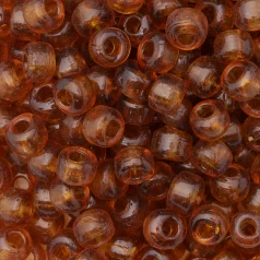 Glass Crow Bead - 9mm - Transparent Amber