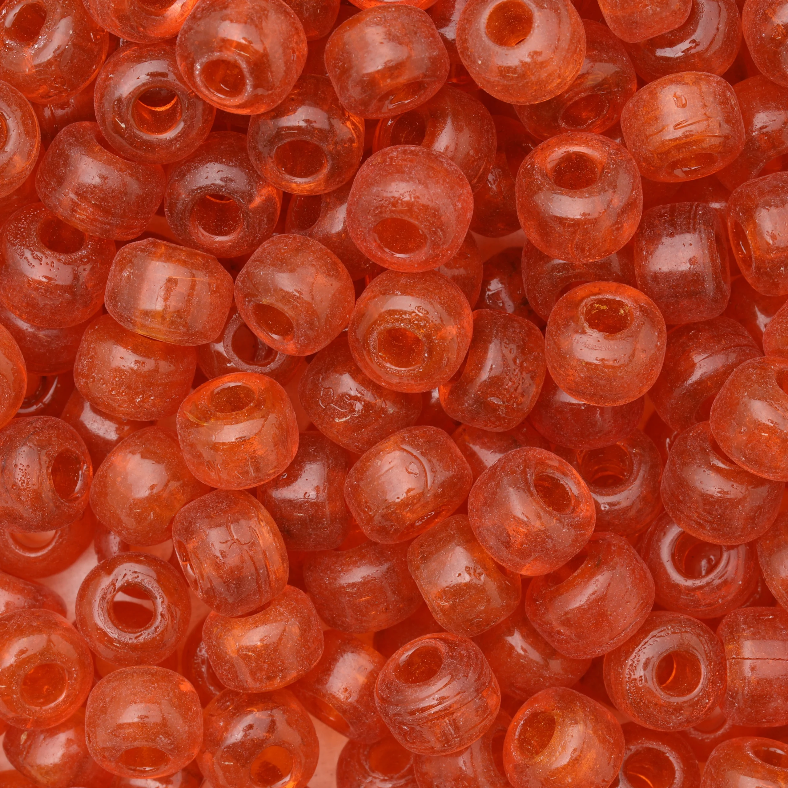 Glass Crow Bead - 9mm - Transparent Apricot