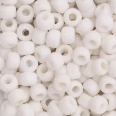 Glass Crow Bead - 9mm - Opaque White