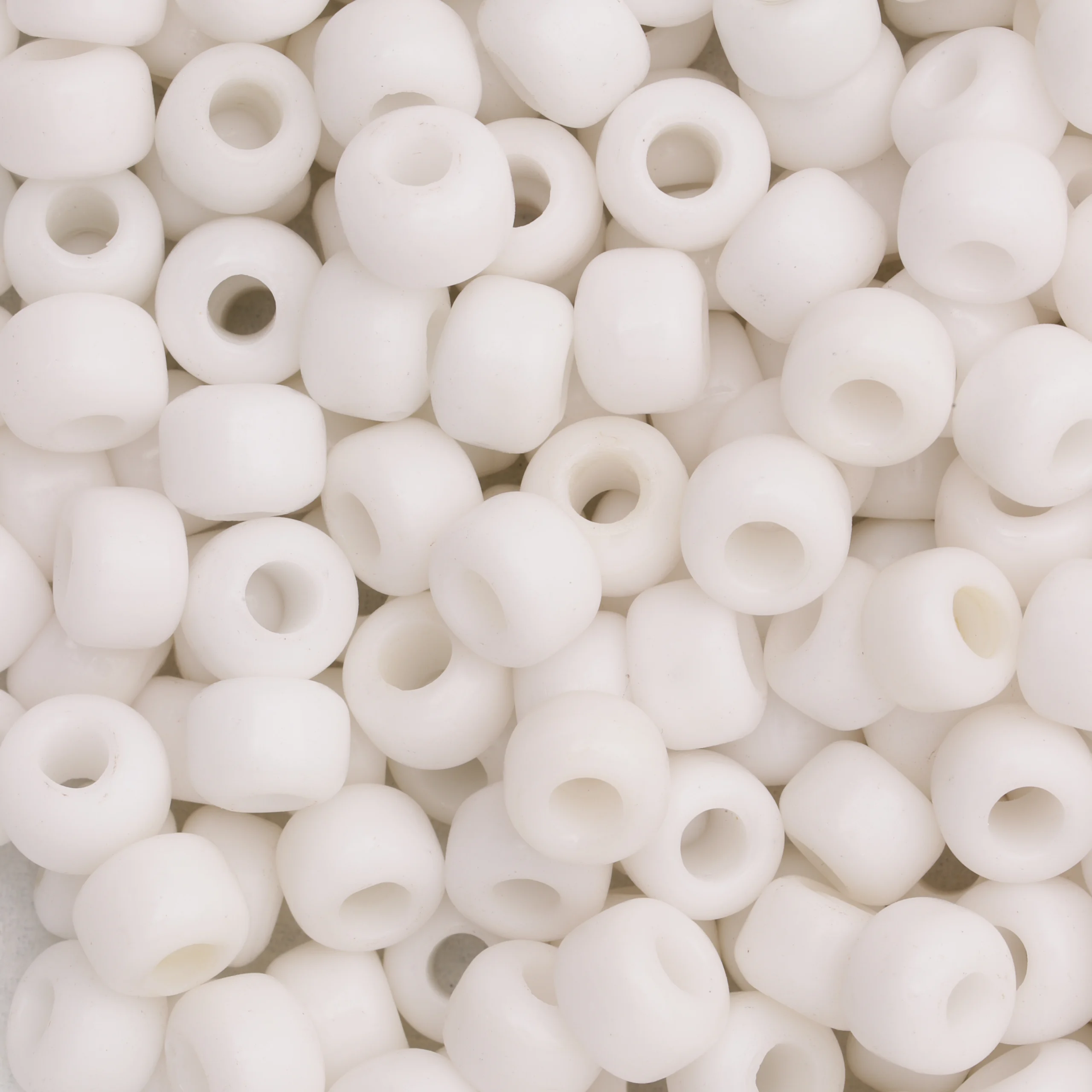 Glass Crow Bead - 9mm - Opaque White