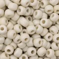 Glass Crow Bead - 9mm - Opaque Bone