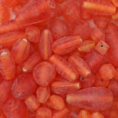 Beads, Mixed Shapes, Transparent, ORANGE sizes range from 4-16mm (hole size approx 2-2.4mm)