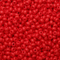 Czech Seed Beads, 6/0 - Opaque Red (loose)