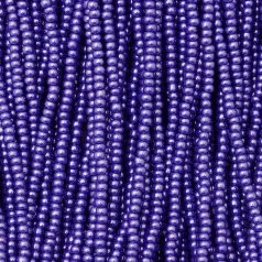 Czech Seed Beads, 11/0 - Opaque Lustre Dark Blue (strung)