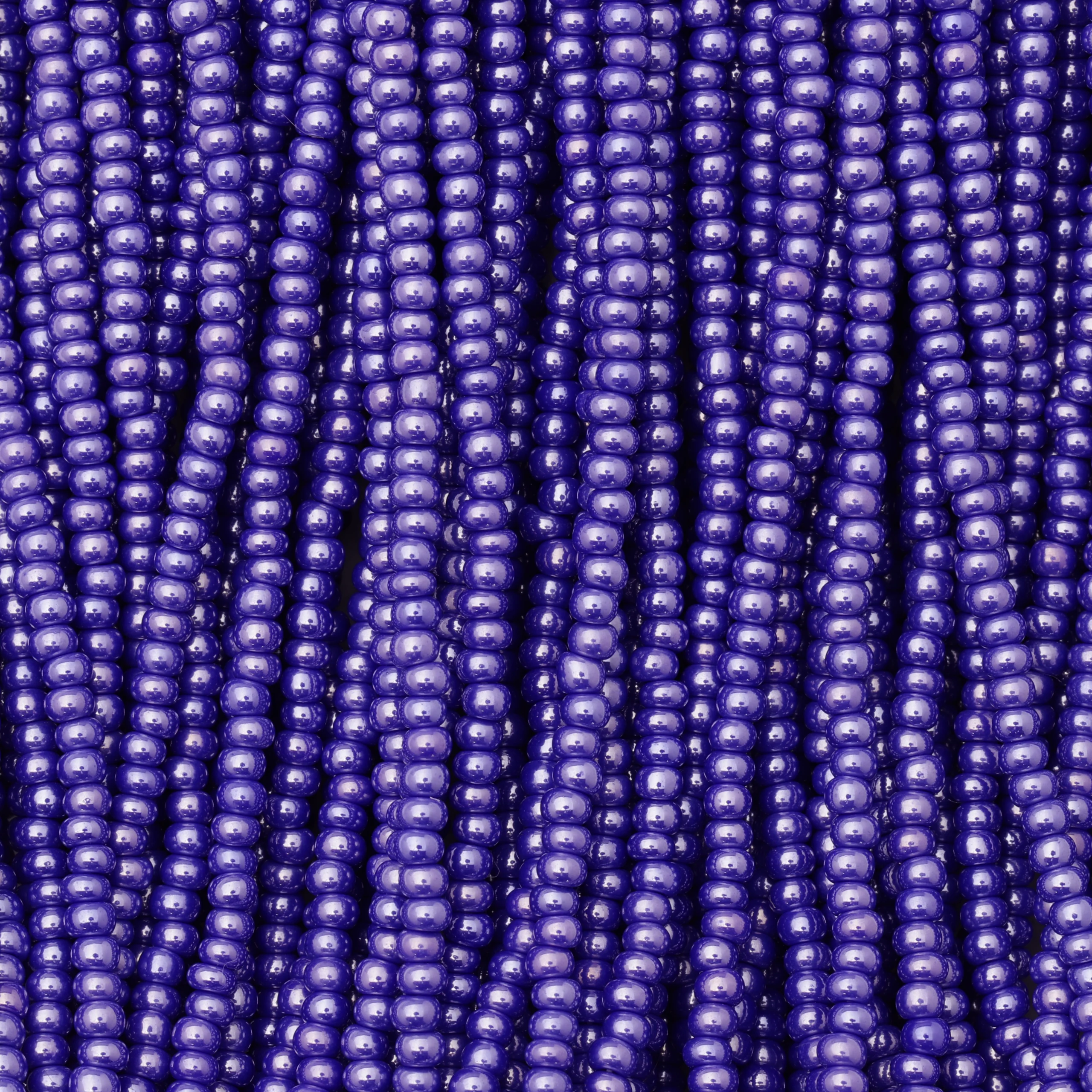 Czech Seed Beads, 11/0 - Opaque Lustre Dark Blue (strung)