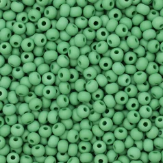 Czech Seed Beads, 6/0 – Opaque Matt Green (loose)