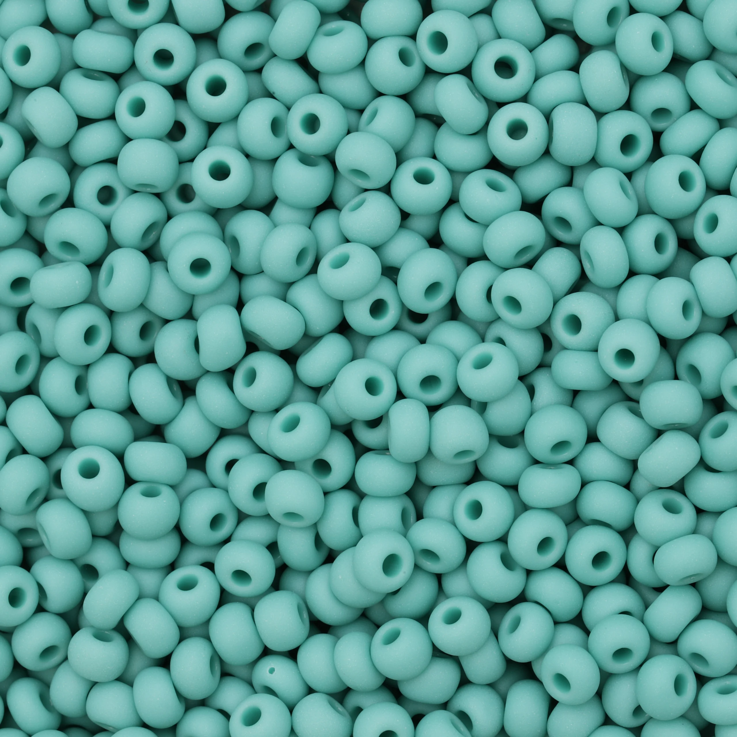Czech Seed Beads, 6/0 – Opaque Matt Light Green Turquoise (loose)