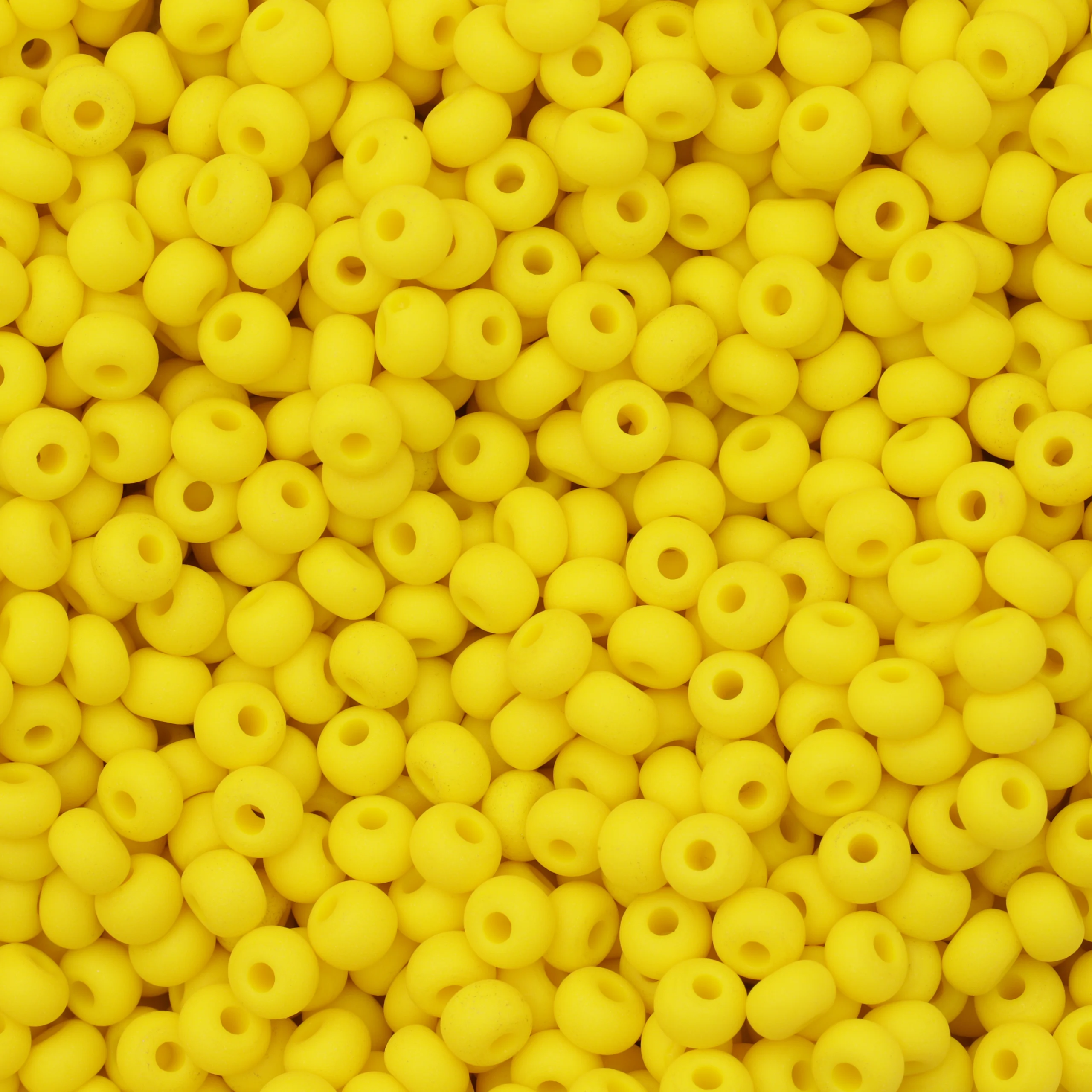 Czech Seed Beads, 6/0 – Opaque Matt Yellow (loose)