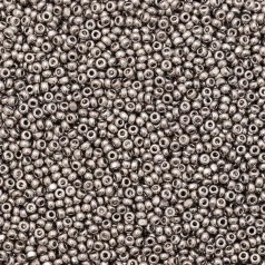 Czech Seed Beads, 11/0, Charlotte – Metallic Silver (loose)