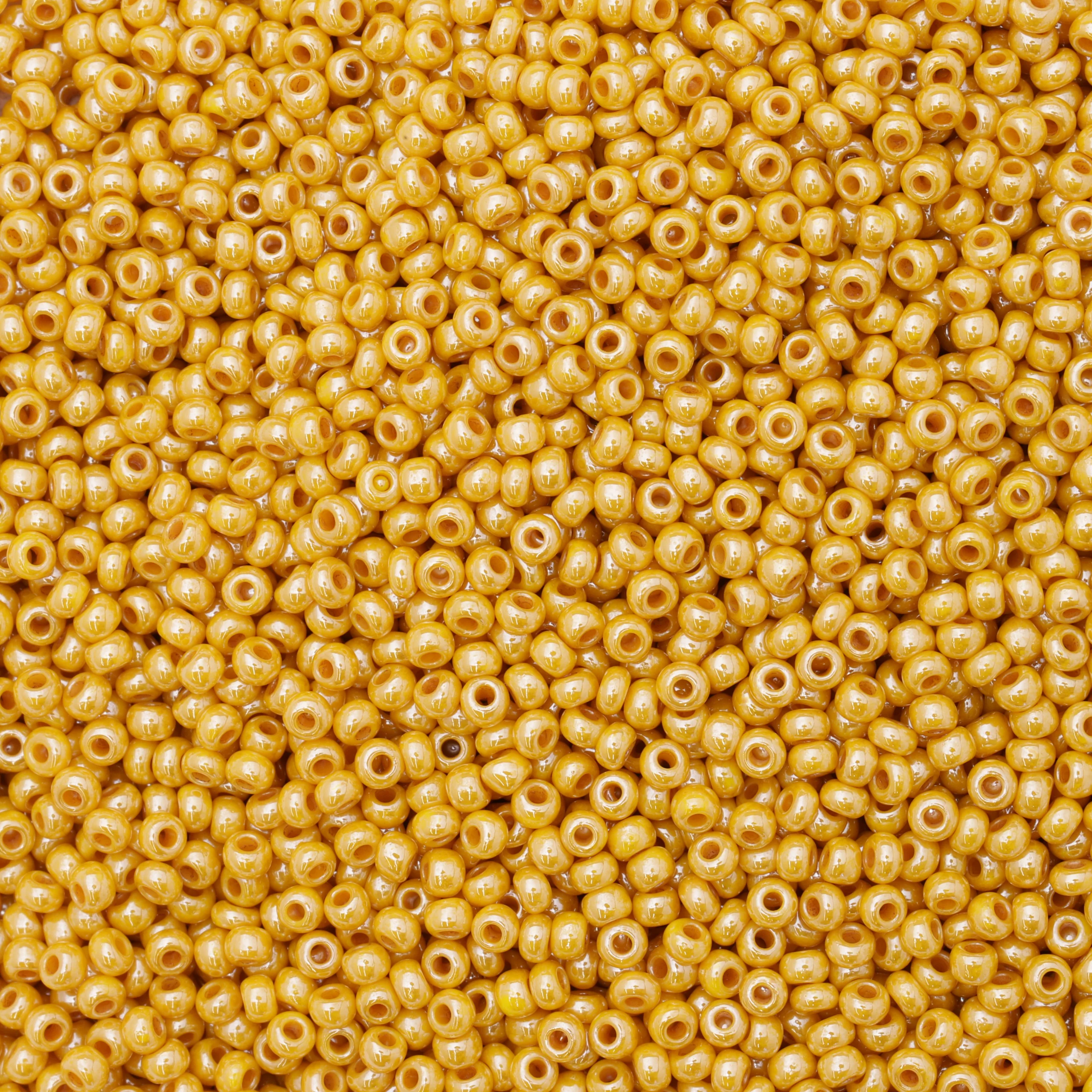 Czech Seed Beads, 10/0 – Opaque Color Lustre Yellow (loose)