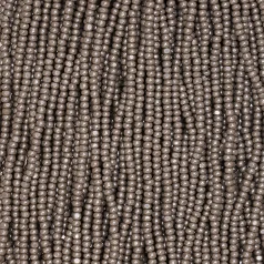 Czech Seed Beads, 11/0, Charlotte – Opaque Luster Grey (strung)