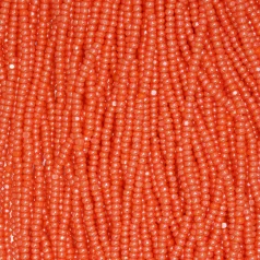 Czech Seed Beads, 11/0, Charlotte – Opaque Luster Orange (strung)