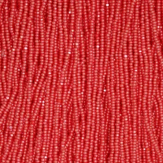 Czech Seed Beads, 13/0, Charlotte – Opaque Luster Red (strung)