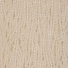 Czech Seed Beads, 11/0, Charlotte – Opaque Rainbow White (strung)